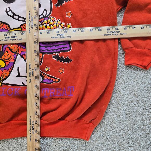 Peanuts Snoopy Vintage VTG Halloween Sweater Orange Vintage VTG XL - Picture 6 of 8